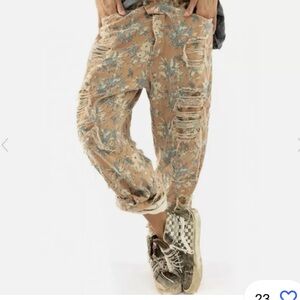 Magnolia Pearl miner block print cotton silk hand distressed jeans Lucy